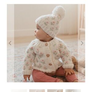 Cozy GIRL Knit Baby Cardigan and Hat Set